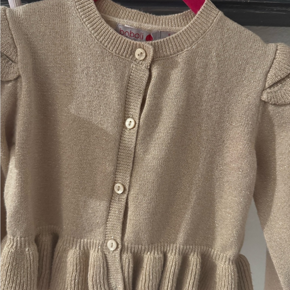 Kids Beige Ruffle Sweater - Picture 5 of 7